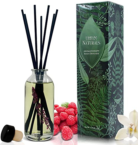 Urban Naturals Black Raspberry Vanilla Reed Diffuser Set | Made with Essential Oils & Real Botanicals | BlackBerry, Raspberry, Amber, Vanilla Orchid & Sandalwood | Made in The USA