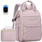 XJ-HOME Zaino Porta PC Donna Impermeabile, 17 Pollici Con Porta Di Ricarica USB, Per Università Viaggi Lavoro Scuola Ufficio - Include Borsa Per Cosmetici