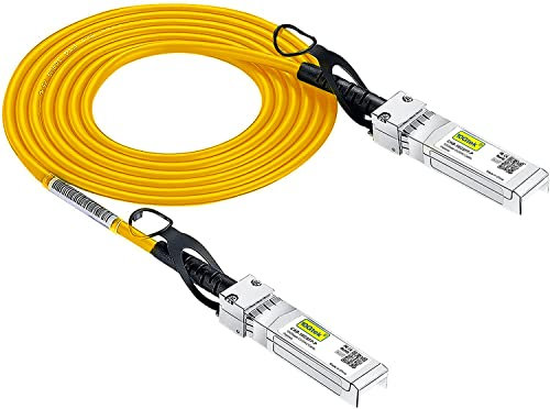 [Jaune] Câble DAC SFP+ coloré 10G - Câble Twinax SFP pour Cisco SFP-H10GB-CU2M, Ubiquiti UniFi, D-Link, Supermicro, Netgear, Mikrotik, Fortinet, 2 mètres