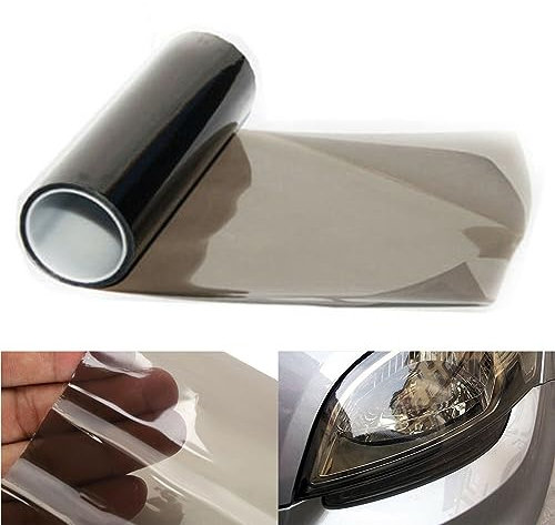 Auto Licht Tönungsfolie Auto Licht Film Aufkleber Scheinwerfer Nebelscheinwerfer getönte Farbfolien Aufkleber Auto Rauchfolie Aufkleber Abdeckung(Helles Schwarz,30x150CM)