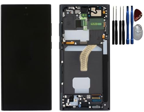 SPES Original Samsung OLED Display Touch Screen Bildschirm für Galaxy S22 Ultra S908B Rahmen Schwarz