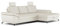 Cavadore Ecksofa Castiel mit Federkern / Eckcouch mit XL-Longchair, Bett, Bettkasten, Sitztiefenverstellung, Kopfstützen und mattschwarzen Metallfüßen / 301 x 89-114 x 176 / Echtleder, Weiß