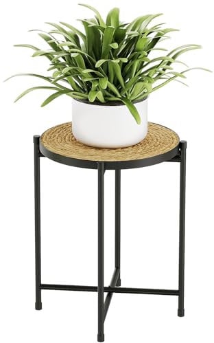 Bamworld Porta Piante da Interno esterno Portavasi da Balcone Sgabello per Piante in Rattan Arredo Giardino Moderni da interno