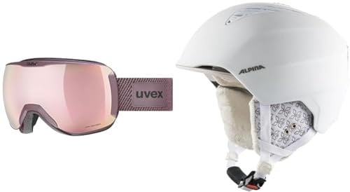 uvex downhill 2100 CV planet - Skibrille für Damen und Herren - konstraststeigernd - beschlagfrei - antique rose matt/rose-green - one size & ALPINA GRAND - Sicherer