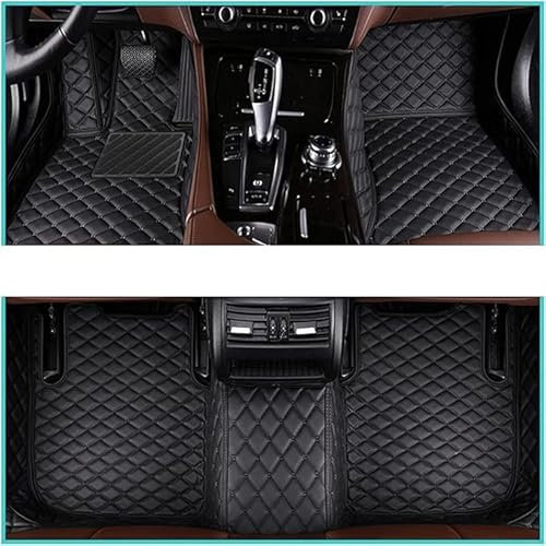 Nsnqb Volle Abdeckung Leder Auto Fußmatten für VW Amarok 2010-2020, Strapazierfähigen Allwetter wasserdichte rutschfeste Auto Fussmatten Set,A/Black