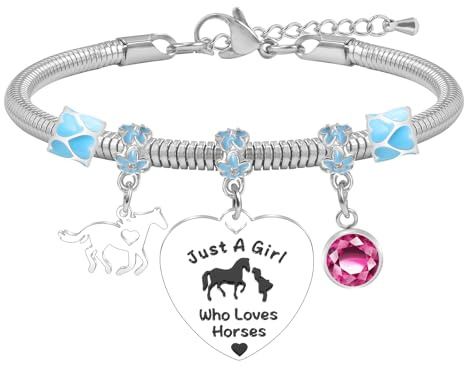 YELUWA Hunde/Pferd Armband für Mädchen Frauen Tier Armbänder Nur Mädchen | Das Hunde Liebt Armband Geburtstags Abschluss Inspirierende Armbänder für Mädchen Tier Liebhaber Freunde Tochter Schwester