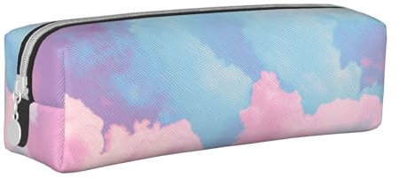 CHANGLEI Federmäppchen aus Leder, bunt, Wolken, bedruckt, leicht und kompakt, Schreibwaren-Organizer-Box, weiß, Einheitsgröße, Taschen-Organizer