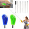 Outils de nettoyage télescopiques de gouttière - 317 cm - Brosse de nettoyage extensible à 8 pôles - Équipement de nettoyage de gouttière de toit de 3 m - 2 têtes de poils pour nettoyer les feuilles