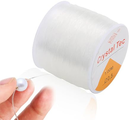 Lot de 1rouleaux de fil élastique - Transparent - 0,7 mm - Fil élastique pour bijoux - Pour bracelets et bracelets - 100 m