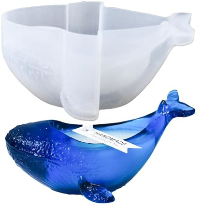 Hugsweet Wal-Kerzenständer-Form, Wal-Aufbewahrungsbox-Form,Wal Blumentopf Vase Zement Betonform - Kerzenhalter, Blumentöpfe, Silikonform für Schmuckkästchen, Kerzenhalter, Süßigkeitenbehälter,