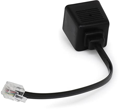 Telephone Adapter, 4-Prong to RJ-11 Modular, Black