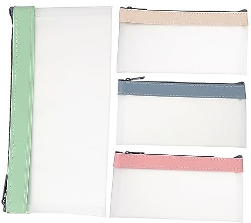 BCOATH 4 Stück Federmäppchen Mit Reißverschluss Aufbewahrungstasche Für Schreibwaren Etui Stifthalter Mit Reißverschluss Reise-kulturbeutel Waschbare Federmäppchen Aluminiumlegierung