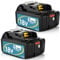 Battery for Makita 18 V 5.5 Ah 2 Packs Exemoro BL1860B BL1860B BL1860 BL1850B BL1850 BL1840B BL1830B BL1845 196399-0 196673-6 LXT-400 with LED Indicator
