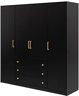 AGMAT-FURNITURE Drehtürenschrank Werona D4, 4 Türen Kleiderschrank, Moderne Garderobe, Schrank Größe: 196 x 200 x 58 cm