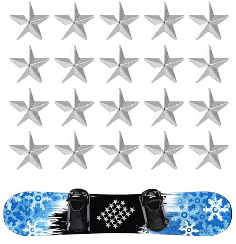 lasuroa 20stk Pentagramm Stomp Pad Snowboard, Silbernes Snowboard-Griffpad rutschfeste Snowboard-Trittpads Winter-Schnee-Ski-Zubehör für Zusätzlichen Halt