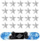 lasuroa 20stk Pentagramm Stomp Pad Snowboard, Silbernes Snowboard-Griffpad rutschfeste Snowboard-Trittpads Winter-Schnee-Ski-Zubehör für Zusätzlichen Halt