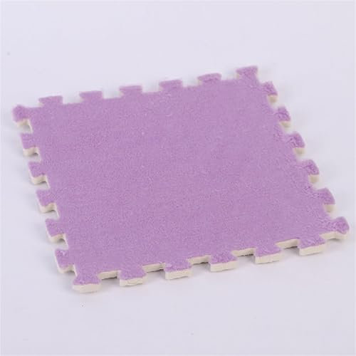 KLYso 150pcs 30x30cm Interlocking Puzzle Foam Floor Tiles,Fluffy Plush Floor Mat,Square Carpet Tiles,Shaggy Play Mat(Purple)