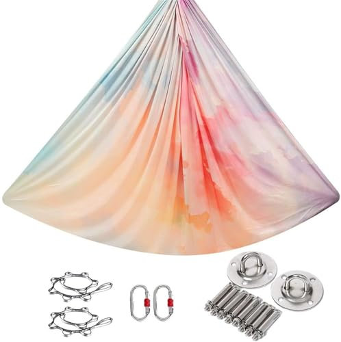 Mixtric Hamaca Yoga para Fortalecer El Cuerpo, Cinturones Yoga con Inversión Voladora, Hamaca De Yoga con Columpio Seda Aérea, para Ejercicios De Fitness En El Gimnasio Hogar,06,5m