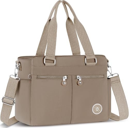 VOBUKE Umhängetasche Damen Groß Tasche Nylon Handtasche Gross mit Vielen Fächern Crossbody Bags Casual Leichte Tote Bag Mittelgroß mit Verstellbar Breitem Schultergurt für Uni, Schule, Shopper