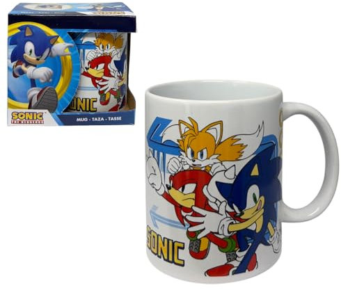 CARTOON Taza Sonic 325ml taza de desayuno de cerámica modelo mug para niños con caja