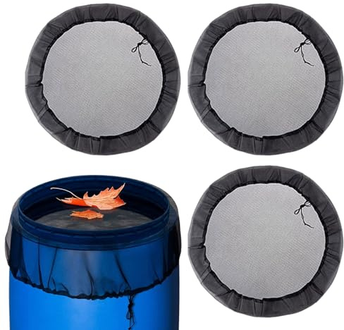 Copertura in rete per barili di pioggia, rete riutilizzabile per raccolta dell'acqua, con coulisse, resistente ai raggi UV, copertura protettiva per cortili, portici, prati, giardini