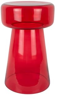 Leitmotiv Beistelltisch Corcho - Rot - 30x30x50cm - Rund - Glas - Couchtisch - Sofatisch - Kleiner Tisch für Wohnzimmer & Schlafzimmer