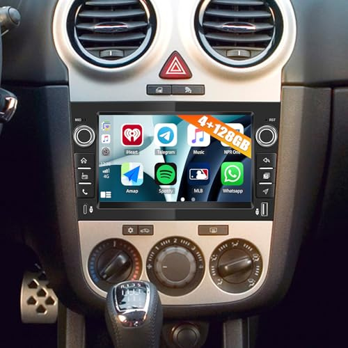 SIXTOP 4G+128G Android 15 Car Stereo for Vauxhall Opel Corsa Astra Zafira Combo Radio with Wireless CarPlay Android Auto, 7 IPS Touch Screen Head Unit with GPS WiFi FM Bluetooth Type-C Backup Camera