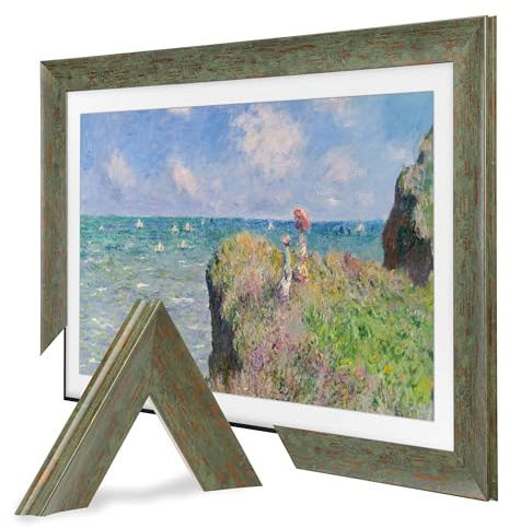TV Guard Frame TV Bezel, Compatible With Samsung The Frame TV, 55 Inch, Aged Green, Suitable for Wall Mounted Televisions