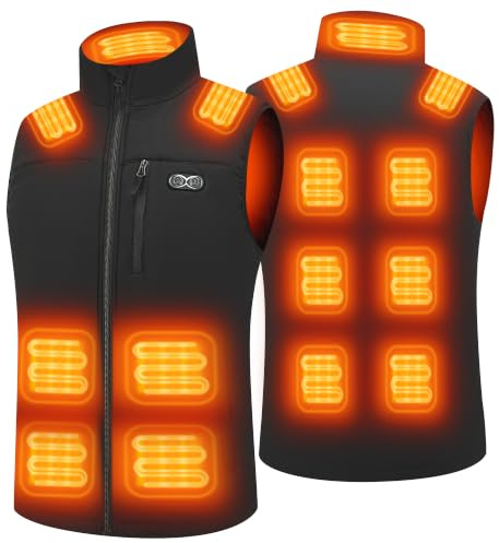 Heated Gilet for Men,15 Heating Zones Heated Body Warmer,Heated Vest with 3 Adjustable Temperatures,Heated Vest Women,Windproof Water-Resistant Heated Jacket for Cycling Fishing Outdoor Work