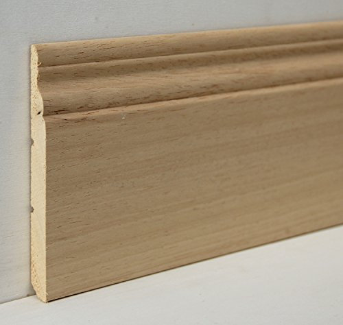 Hobby Legno - Battiscopa Massello In Legno Di Ayous Non Verniciato Mod. Berna mm. 120X13X2500 Nr.2 pezzi (Prezzo Per ml. 5)