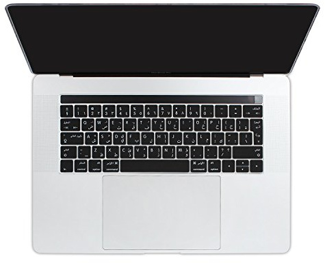 batianda Passform für EU/UK-Tastatur Wasserdicht Ultrathin Silikon Tastatur Cover Skin für Neuestes MacBook Pro 13 38,1 cm 2017 & 2016 mit Touch Bar Modell: A1706/A1707 (schwarz) schwarz Arabic