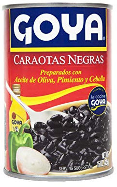 Goya Black Canned Beans in Sauce Caraotas 425g Pack of 1 | Prepared with Olive Oil, Peppers & Onion | Seasoned Ready to Serve Black Beans | Natural Source of Protein, Fibre & Essential Nutrients