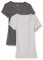 Amazon Essentials Women's Slim-Fit Cap-Sleeve Scoop Neck T-Shirt, Pack of 2, Charcoal Heather/Light Grey Heather, L