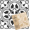 NAKLEO Tile Painting Stencil 60x60 cm, Gozo Spanish Moorish Flower Moroccan, Plastic Reusable Large Template, Home Decor Craft DIY, Floor Concrete Patio Wall - Terracotta