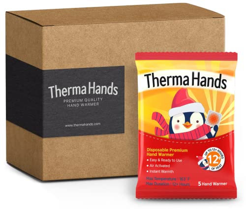 Hand Warmers (40 Packs) - Premium (Size: 3.5 inch x 4 inch, Duration: 12+ Hours, Max Temp: 163 F) Air-Activated, Convenient, Safe, Natural, Odorless, & Long Lasting Hand Warmers Disposable