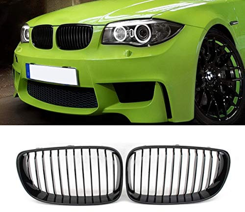 Kühlergrill für E81, E82, E87, E88, LCI 2008–2011, glänzend, Schwarz, 2 Stück