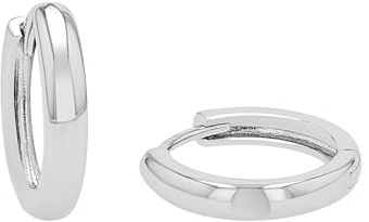 Amor Creolen 925 Sterling Silber Unisex Damen Herren Ohrschmuck, 1,6 cm, Silber, Kommt in Schmuck Geschenk Box, 9906307