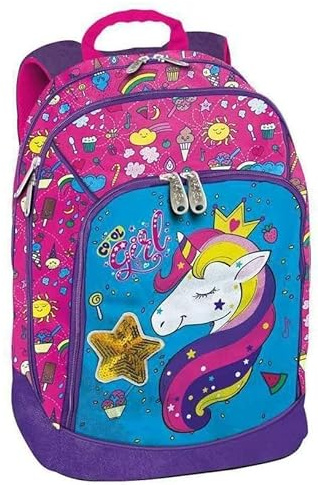Schulrucksack organisiert Kit Einhorn Young Cool Girl Rucksack Schultasche, Schwarz, 42X31X15 CM