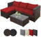Montafox Poly Rattan Lounge Sitzkissen 8cm Gartenmöbel Ecklounge Frei Kombinierbare Elemente Ecksofa Gartengarnitur Garten Balkon Terrasse Outdoor, Farbe:Schwarz-Braun meliert/Abendsonne