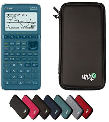 Casio Graph 25+E II avec Housse de Protection WYNGS Incluse Noir - Calculatrice Graphique - Pack de Base
