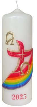 Tisch-Osterkerze 180 x 60 mm mit Jahreszahl 2025