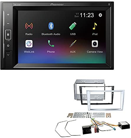 Pioneer DMH-A240BT 2-DIN Autoradio Bluetooth USB passend für Opel Astra H 2004-2010 matt Chrome inkl Canbus