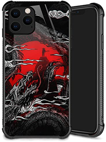 Yuning419 Compatible with iPhone 11 Pro - Dragon Pattern Plexiglass Case for Boys Men, Shockproof Anti-Scratch Protection for 5.8 inch