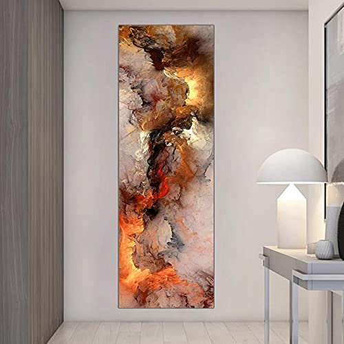 Abstrakte graue Landschaft Ölgemälde auf Leinwand Wandkunst Poster und Drucke Modulares Bild für Wohnzimmer Wohnkultur 50x150cm (20x59in) Innenrahmen