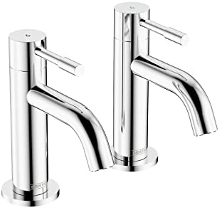 Bristan Mila Basin Pillar Taps Chrome (MI 1/2 C) | MI 1/2 C, Modern design, Bathroom sink taps, Matching bath taps available, Lifetime Cover