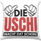 Trendation - Die Uschi Macht Dat Schon Lustige Kissen Spitzname Uschi Ruhrpott Spruch Geschenk Dekokissen mit Füllung 40x40 (Grau)