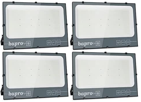 Royana 4x 600W LED Strahler Außen, Superhell Aussenstrahler 60000LM LED Baustrahler, IP66 Wasserdicht LED Flutlicht Außenleuchte 3000K Warmweiß LED Scheinwerfer für Garage, Garten, Sportplatz