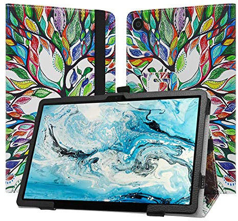 JRTAL Coque pour Lenovo ideapad Duet 3 chromebook 11, Slim Fit Cuir PU étui Housse Fin et Pliable Coque pour Lenovo ideapad Duet 3 chromebook 11 10.95 Tablette - Love Tree