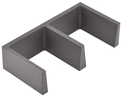 NINKA 2285.90 10111 Connect E-Element Ordnungssystem, mit 2-Fächer groß 20x10x5cm, Kunststoff dunkelgrau, Silber, 200 mm