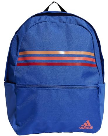 adidas Unisex Classic Horizontal 3-Stripes Backpack, Royal Blue/Wonder Clay, One size
